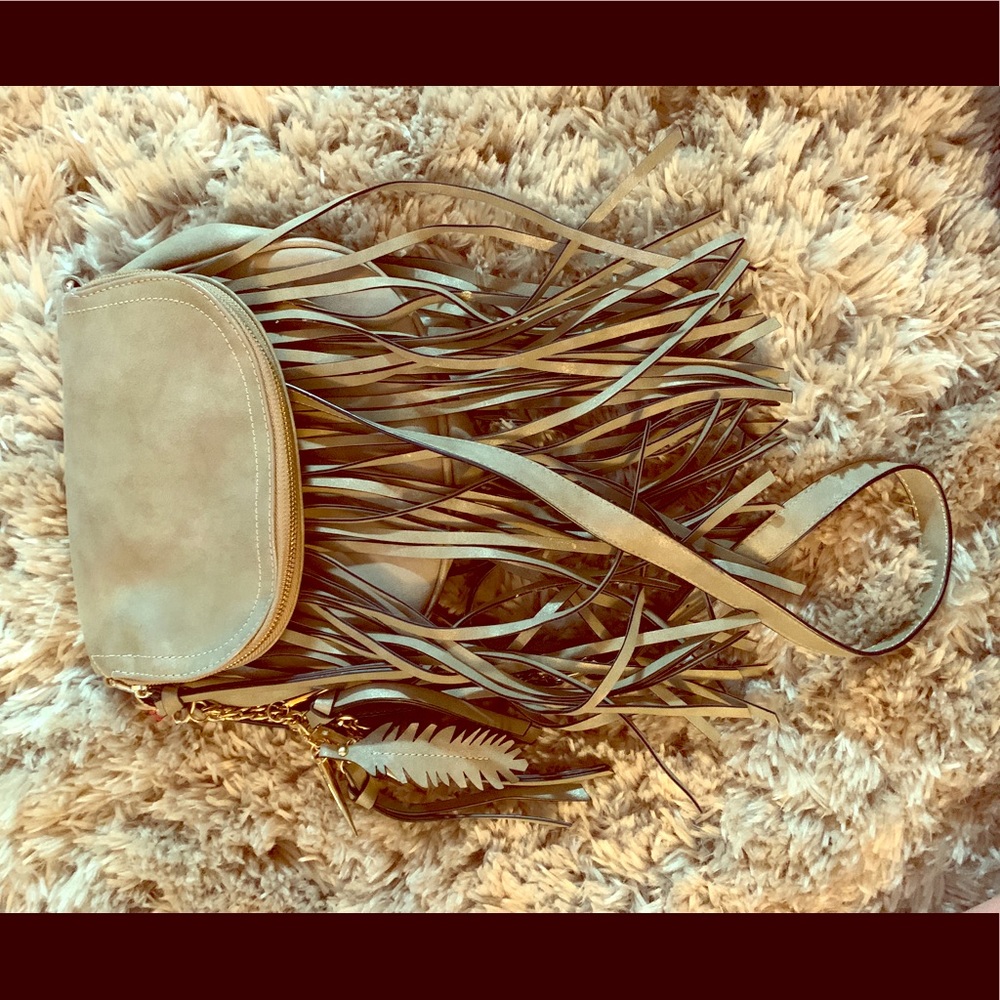 Tan Aldo Crossbody Bag with fringe
